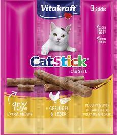 Vitakraft Kabanosy Cat Stick Mini drób i wątróbką dla kota 3szt.